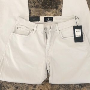 Straight, fit, White 7 for all Mankind jeans,